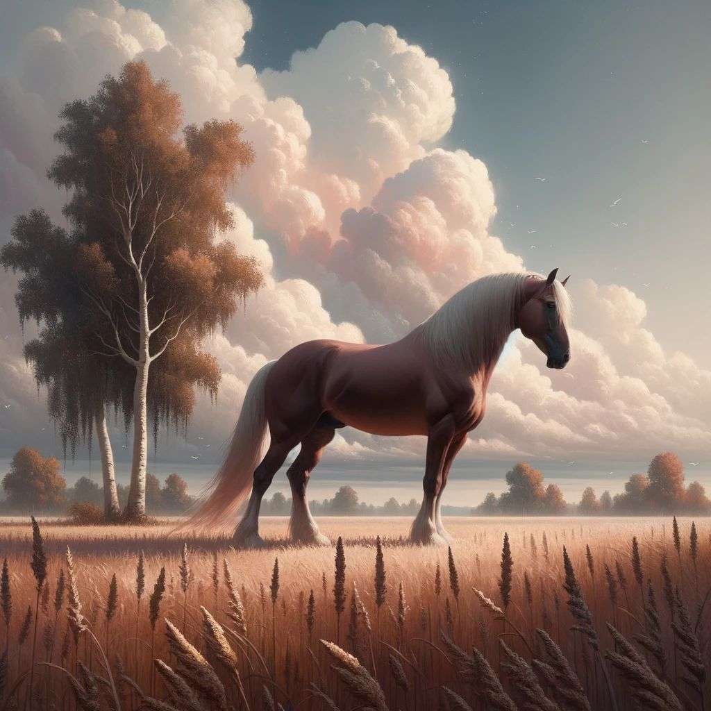 a horse, digital art created in Procreate